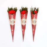 Pack Of 3 Red Glitter Artificial Rose Bouquet