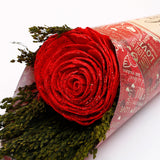 Red Glitter Artificial Rose Bouquet