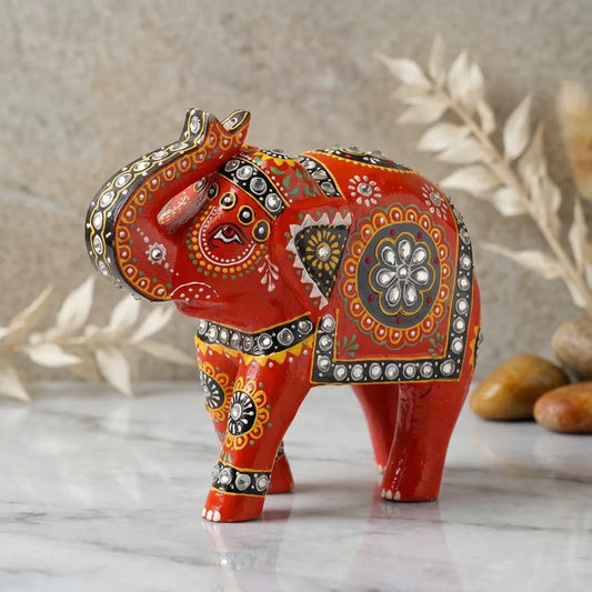 Desi Archies Handcrafted Orange Elephant