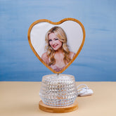 Aesthetic Heart LED Wooden Glass Frame