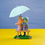 Romance under Umbrella Couple Showpiece