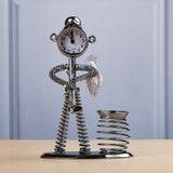 Spring Man with Instrument Clock Penstand