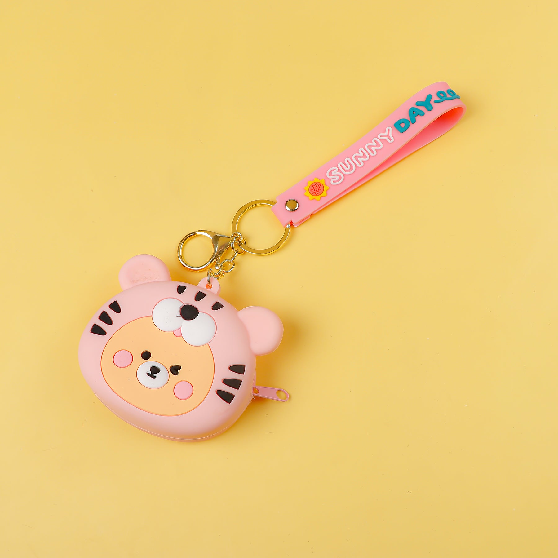 Blush Pink Silicone Coin / Airpods Pouch Keychain