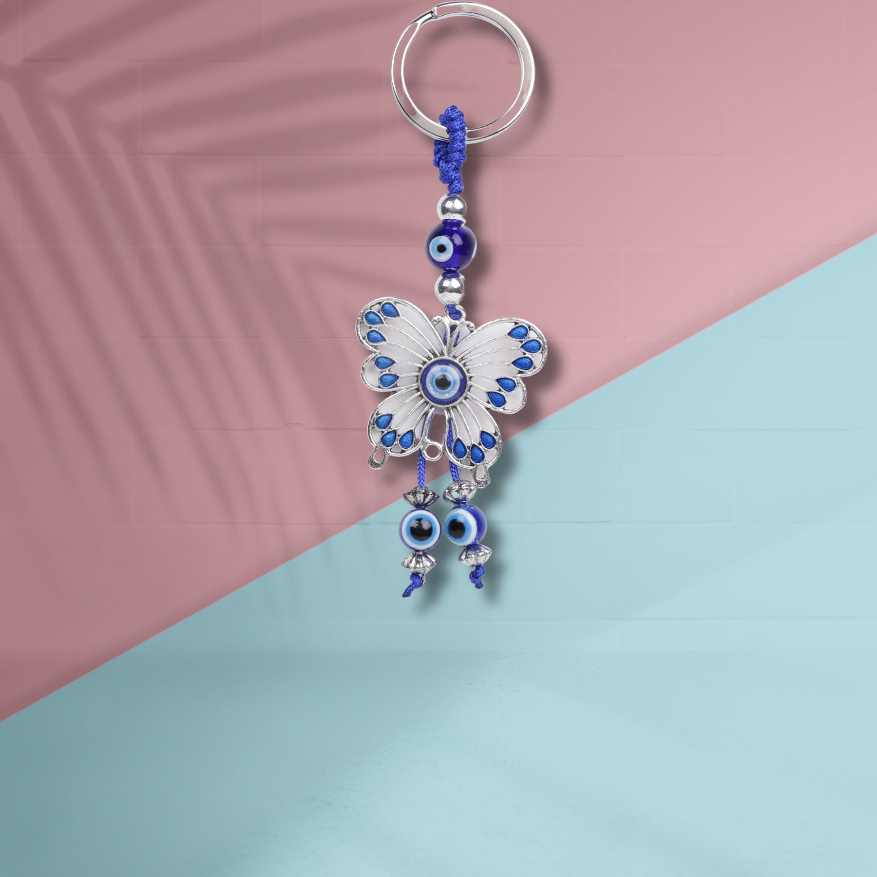 Butterfly Charm Evil Eye Keychain