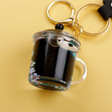 Panda in a Jar Liquid Glitter Keychain