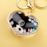 Sweetheart Panda Liquid Glitter Keychain