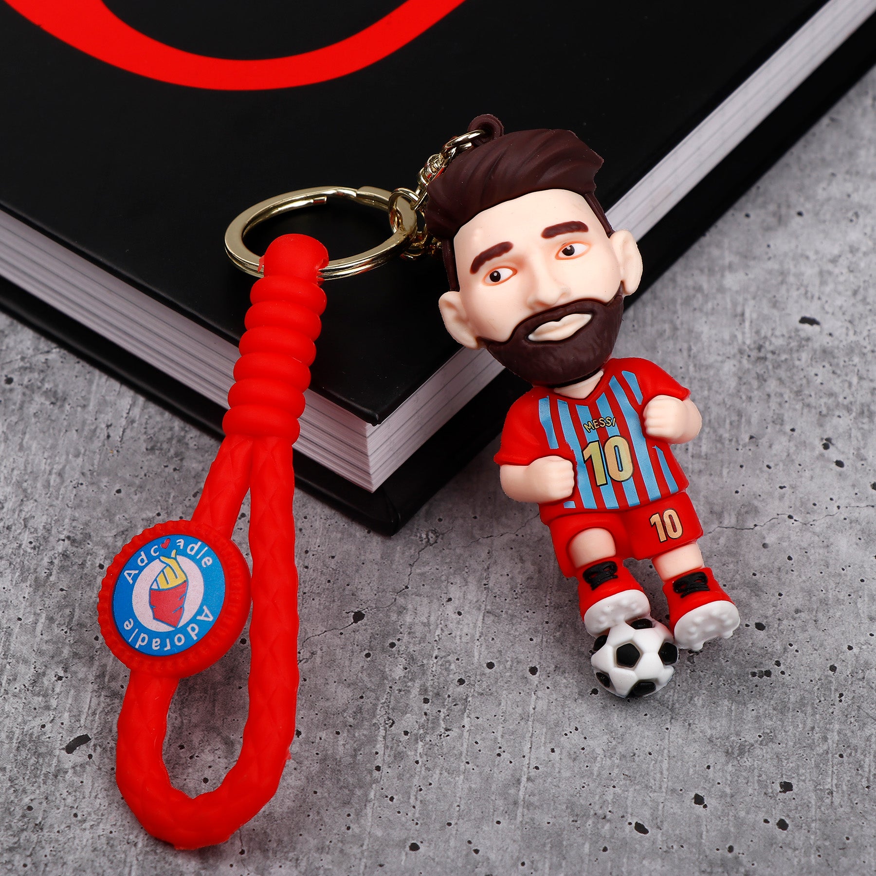 Football Messi Character Keychain Red