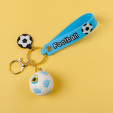 Football Sky Blue Ball Keychain