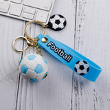 Football Sky Blue Ball Keychain