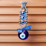 Silver Beaded Evil Eye Hanging