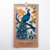 Peacock Hanging 2025 Calendar Spiral with envelopes