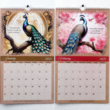Peacock Hanging 2025 Calendar Spiral with envelopes