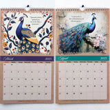 Peacock Hanging 2025 Calendar Spiral with envelopes
