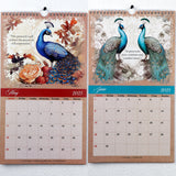 Peacock Hanging 2025 Calendar Spiral with envelopes