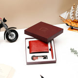 Regal Brown Wallet with Pen and Keychain Gift Set
