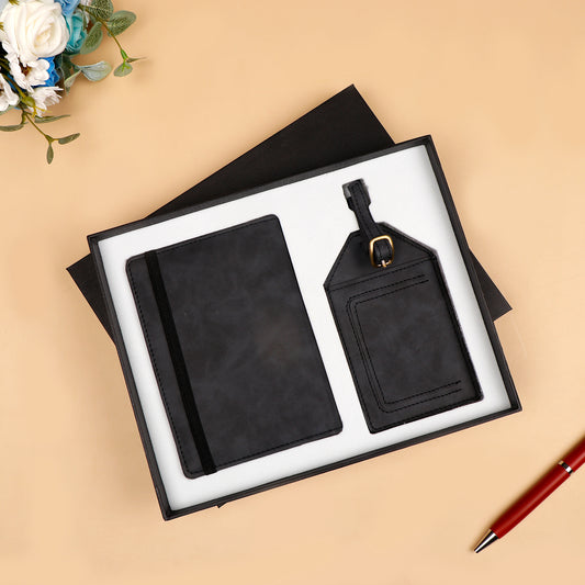 Archies Passport and ID Keeper Gift Set Black