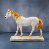 White Horse Figurine with Gold Accents