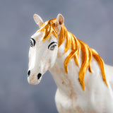 White Horse Figurine with Gold Accents