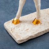 White Horse Figurine with Gold Accents