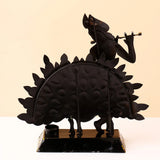 Hand-Crafted Lord Krishna with Peacock Showpiece