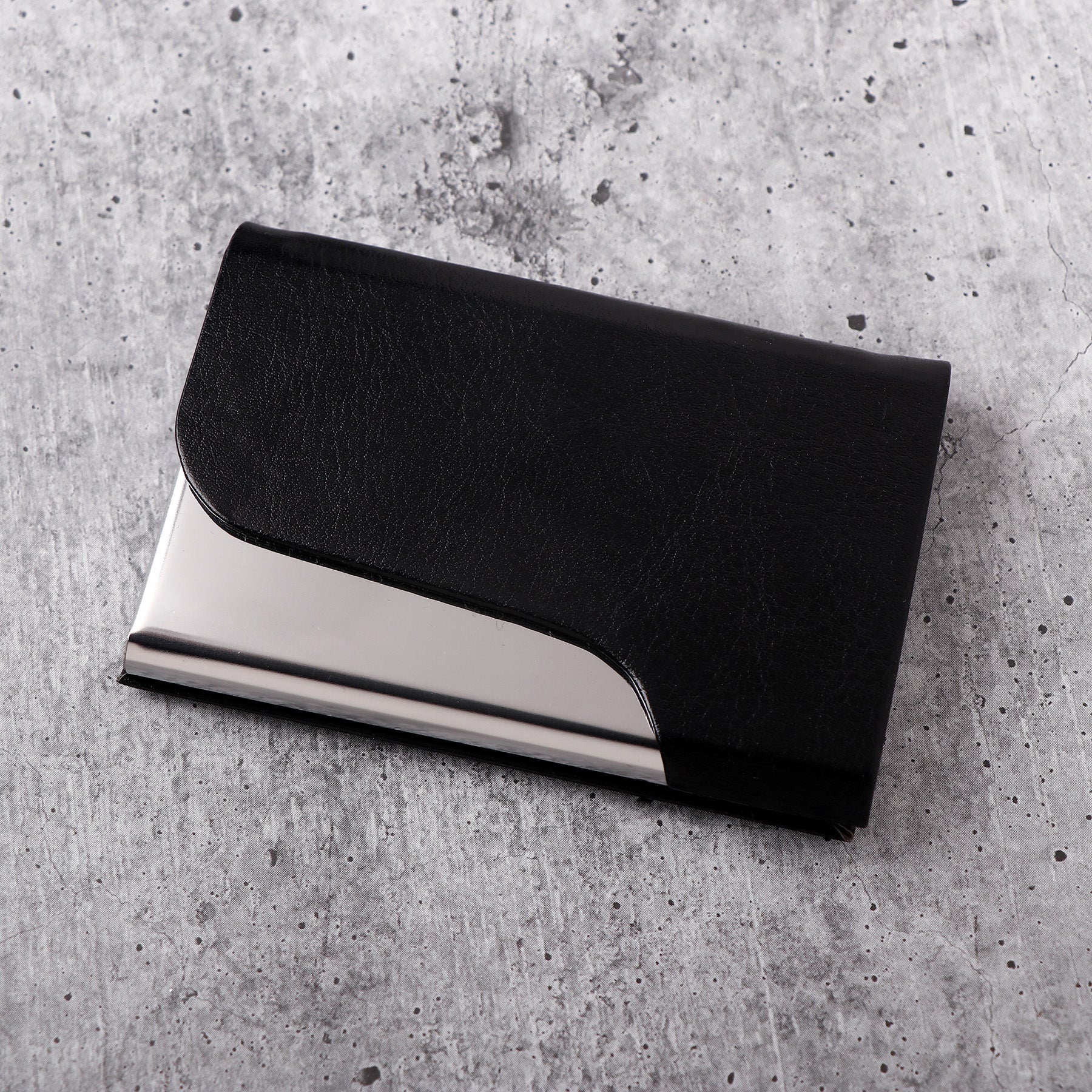 Black Leather Sleek Card Holder