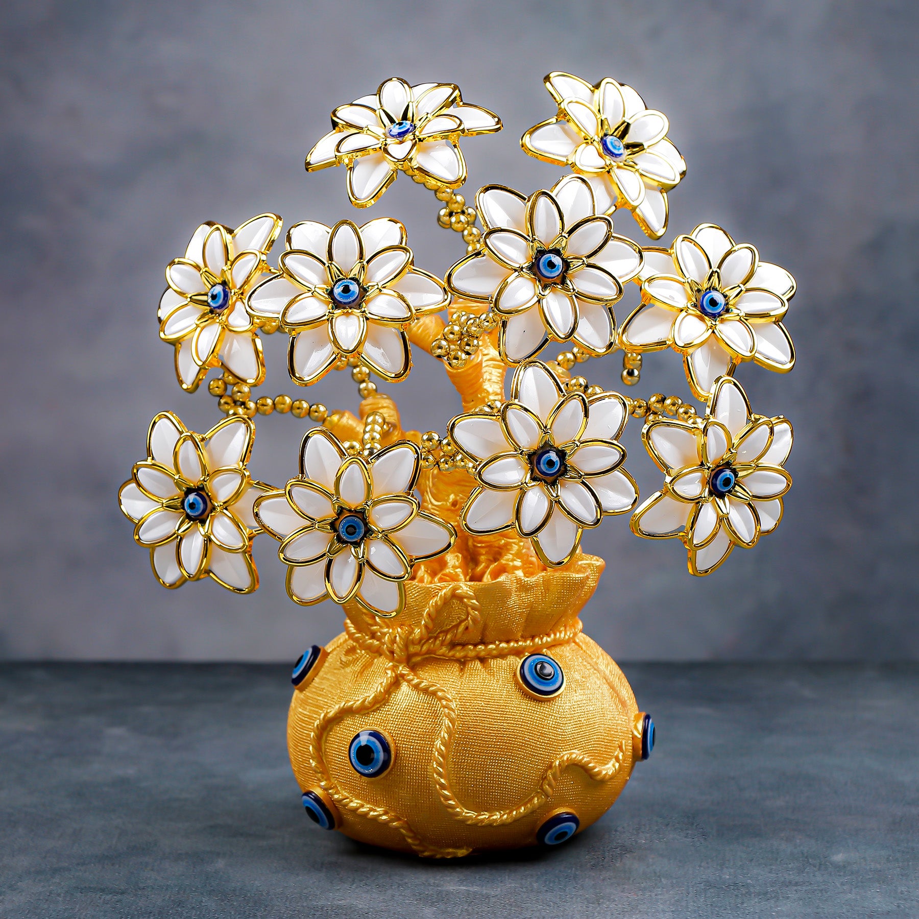 Golden Evil Eye Vase of Flowers