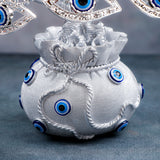Gaze Of Protection Silver Vase