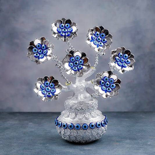 Silver Plated Evil Eye Flower Vase