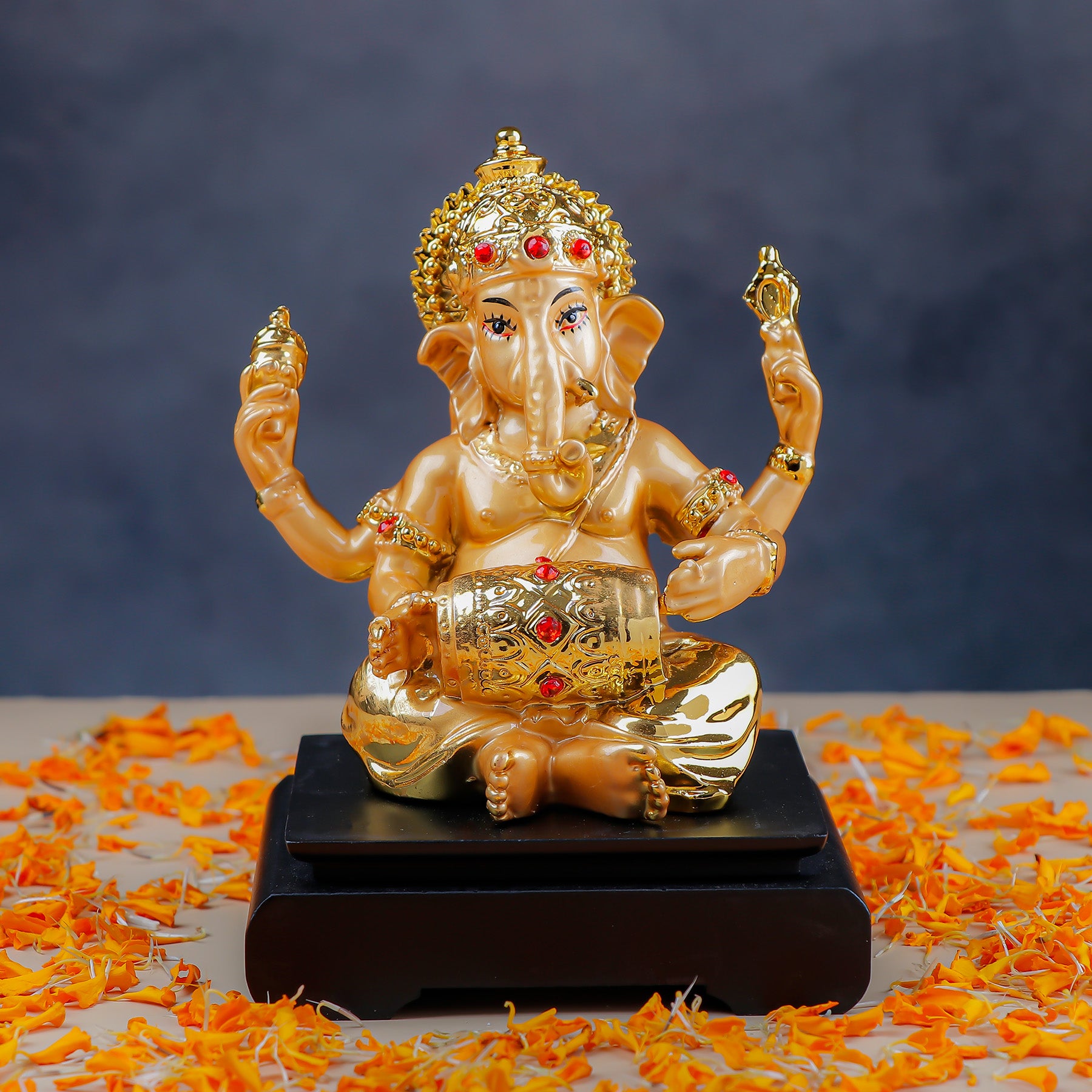 Golden Prosperity Shree Ganesha Idol
