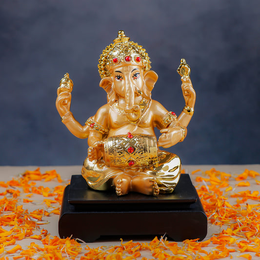 Golden Prosperity Shree Ganesha Idol
