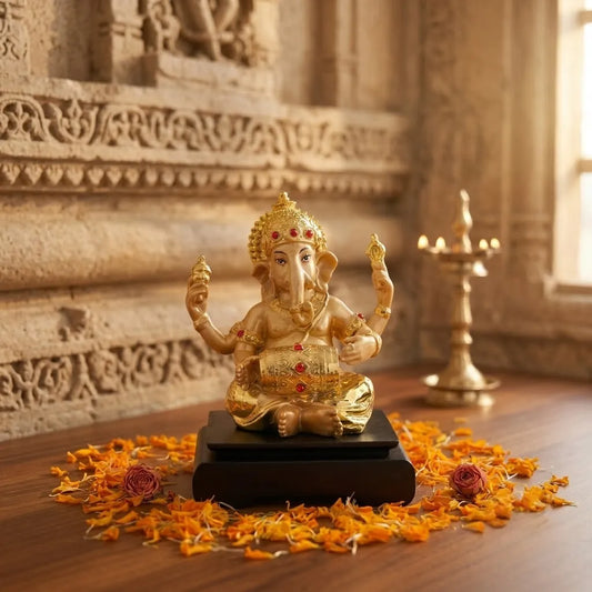 Golden Prosperity Shree Ganesha Idol