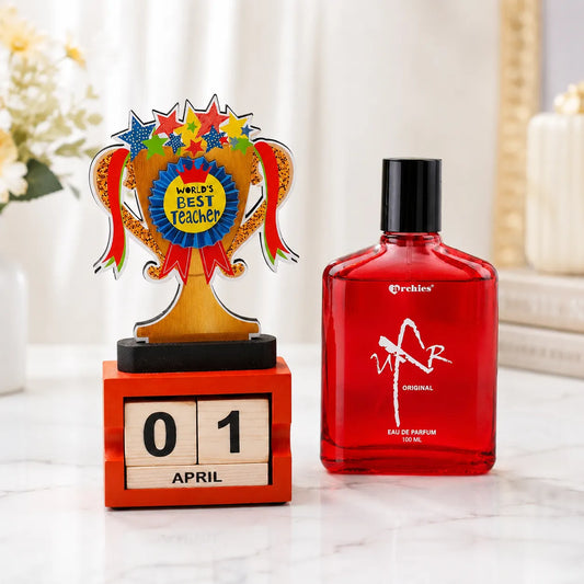 Archies UXR Original Perfume with World's Best Teacher Trophy Combo