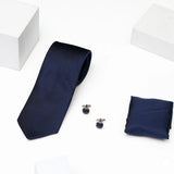 Men's Blue Tie Gift Set in Wooden Box With Perfume