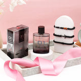 Archies 01 Black Diamond Perfume & Beaded Bracelet Set