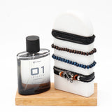 Archies 01 Black Diamond Perfume & Blue Beaded Bracelet Set