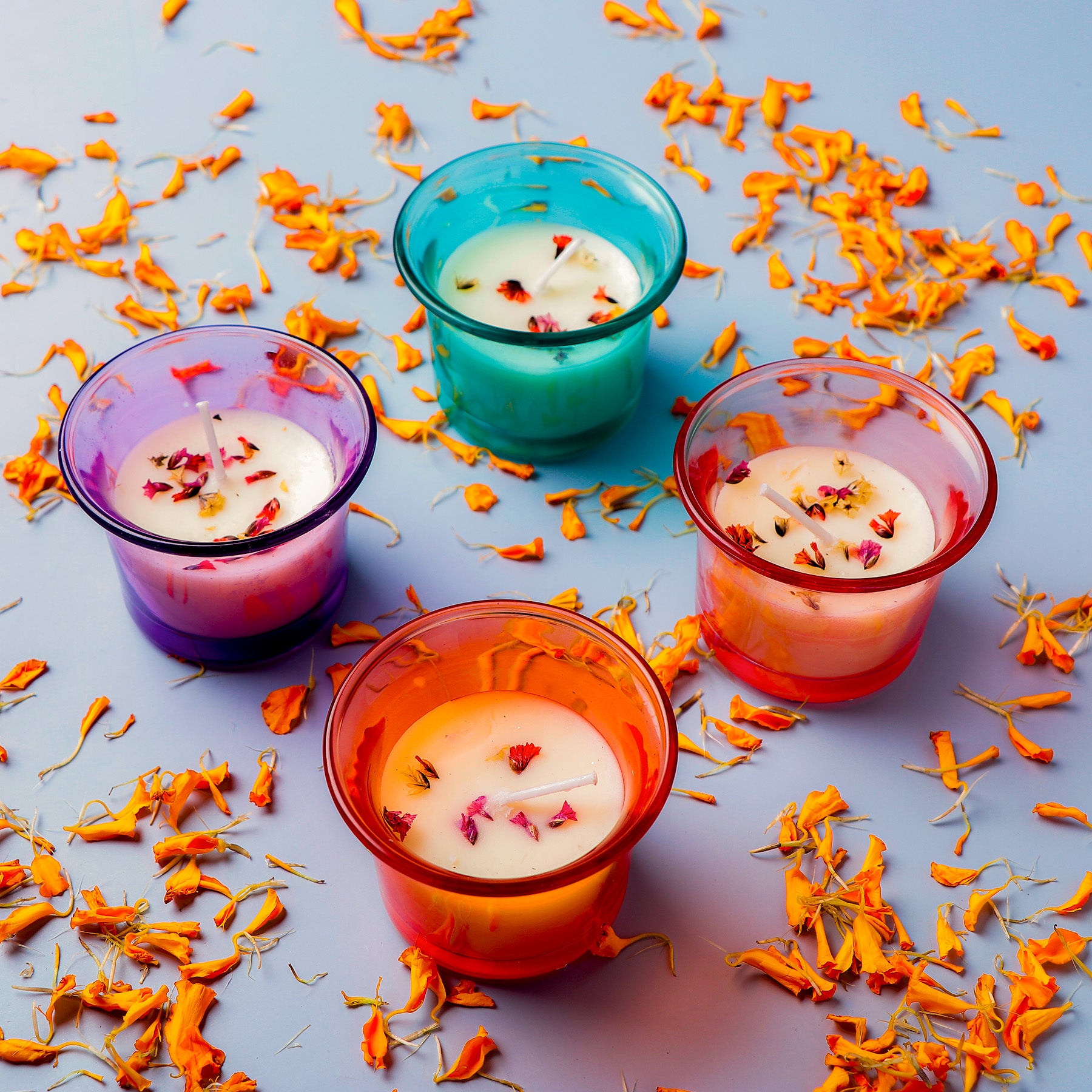 Scented Wax Candle Set of 4