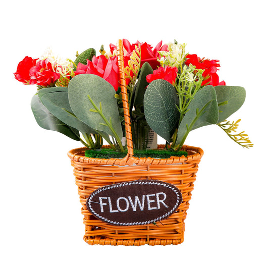 Red Roses Artificial Flower Basket