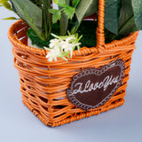 White Rose Artificial Flower Basket