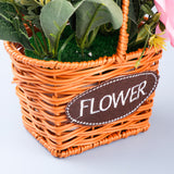 Pink Rose Artificial Flower Basket