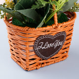 Coral Pink Artificial Flower Basket