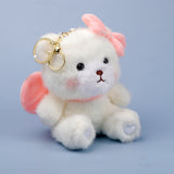 Mini White Teddy With Bow Pulshie Keychain