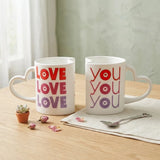 Love You Quoted Heart Twin Mug Set