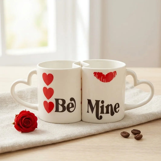 Be Mine Quoted Heart Twin Mug Set