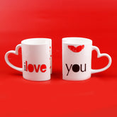 I Love You Quoted Heart Twin Mug Set
