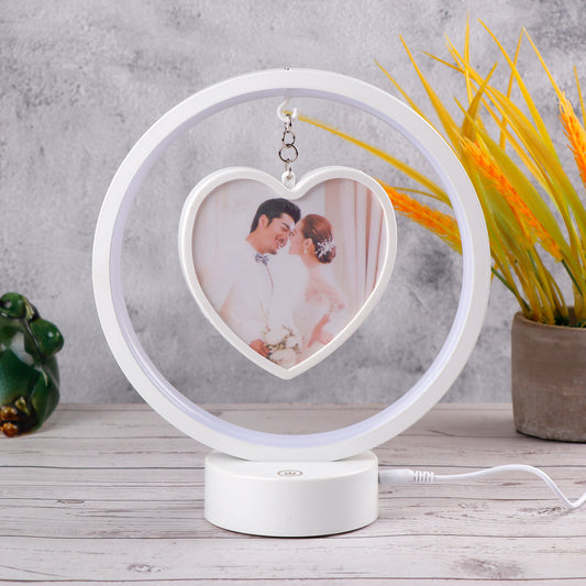 Swinging Heart White LED Photo Frame