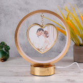 Swinging Heart Golden LED Photo Frame