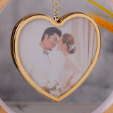 Swinging Heart Golden LED Photo Frame