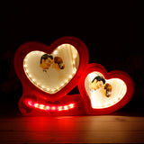 Twin Hearts Red LED Magic Mirror Photo Frame