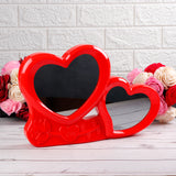 Twin Hearts Red LED Magic Mirror Photo Frame