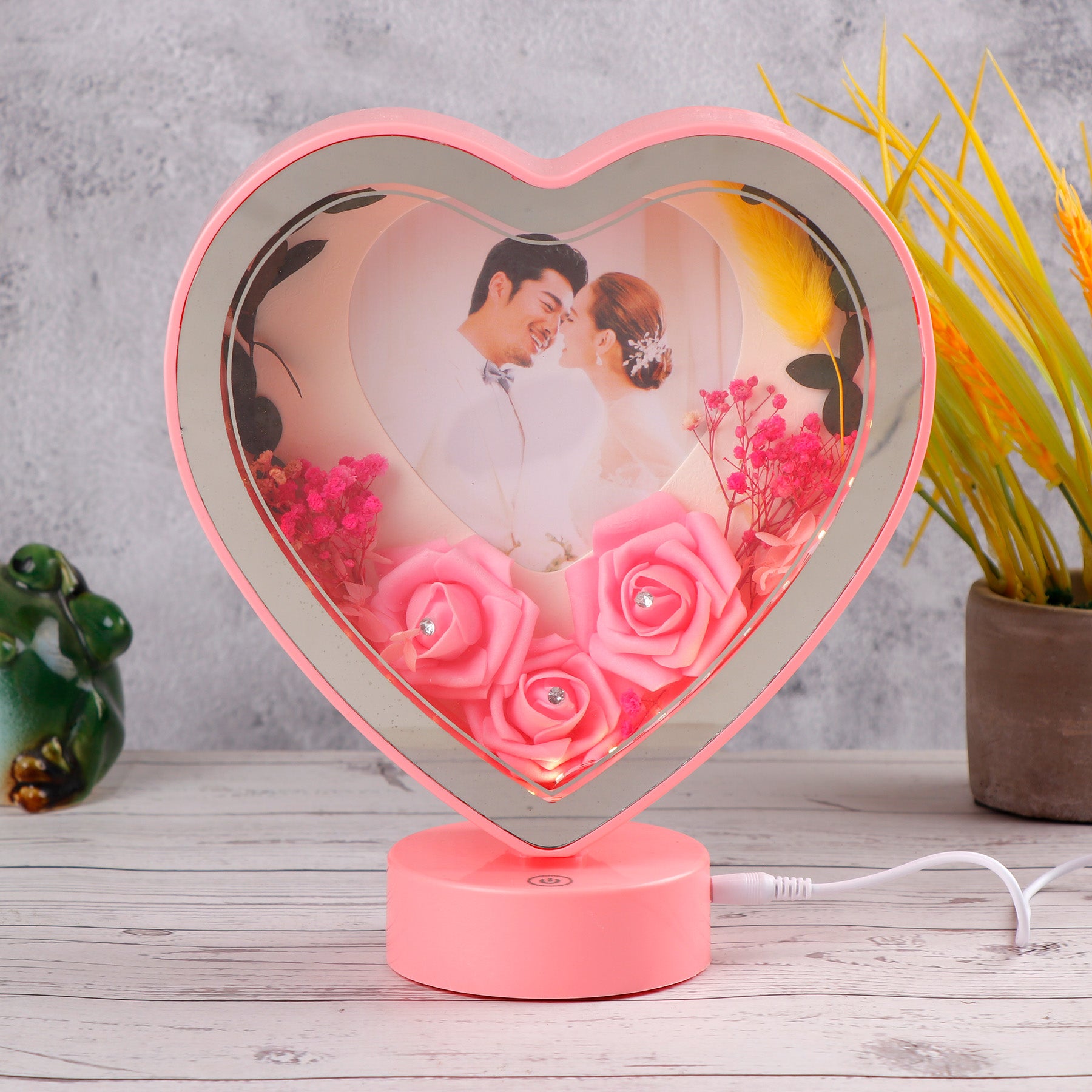 Blooming Love White LED Photo Frame